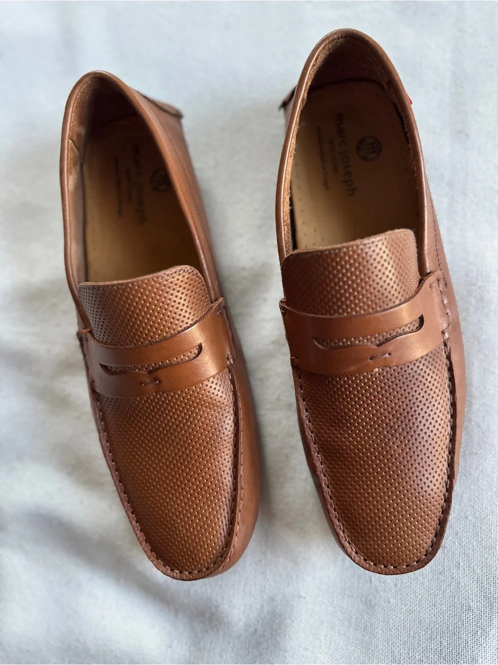 Marc Joseph NY Greenwich Perforated Brown Leather Driver Loafers | 10.5 NWOB